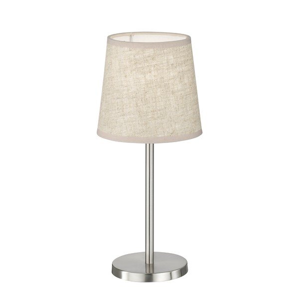 Stalinis šviestuvas smėlio spalvos/sidabrinės spalvos (aukštis 30 cm) su tekstiliniu gaubtu Eve – Fischer & Honsel