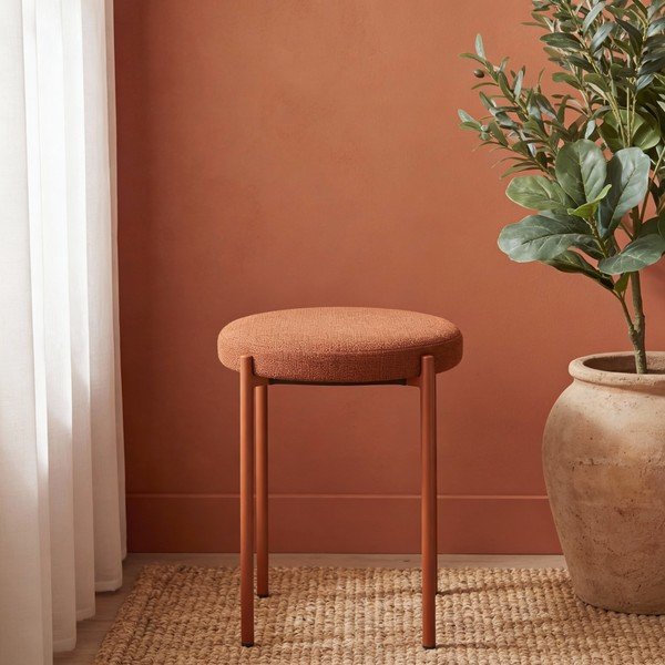 Terakotos spalvos iš metalo taburetė Pelican – Unique Furniture-image-1