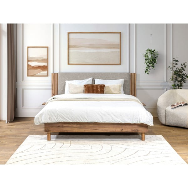Dvigulė lova šviesiai pilkos spalvos su lovos grotelėmis 140x190 cm Lior – Bobochic Paris-image-2
