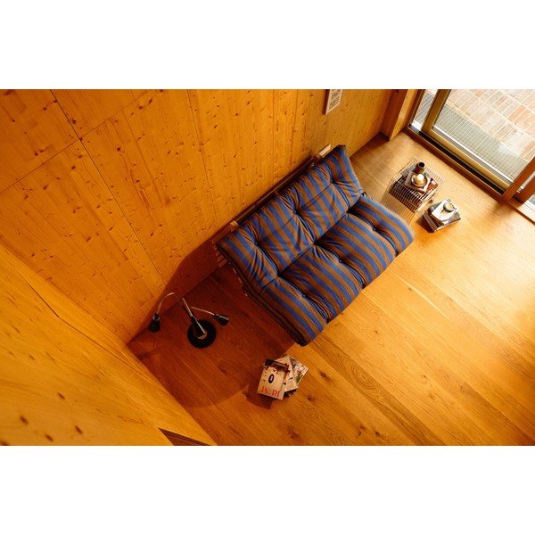 Mėlynos spalvos/rudos spalvos sulankstoma sofa 140 cm Roots – Karup-image-3