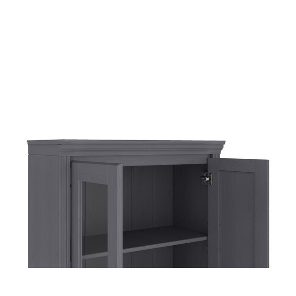 Pilkos spalvos iš pušies masyvo vitrina 74x118x35 cm Anita – Støraa-image-3