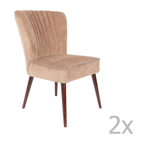 2 "Dutchbone Pinzon" smėlio spalvos kėdžių rinkinys