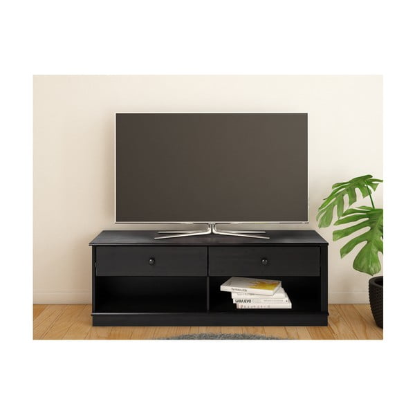 Iš pušies masyvo TV spintelė tamsiai rudos spalvos 137x47 cm Anita – Støraa-image-1