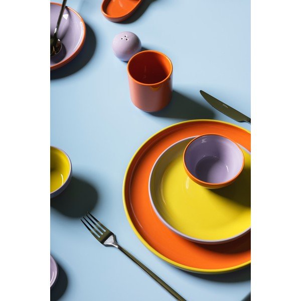 Žalios spalvos/oranžinės spalvos iš akmens masės lėkštė ø 26 cm Duo – ONA-image-1