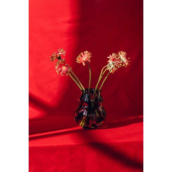 Tamsiai rudos spalvos iš stiklo  rankų darbo vaza (aukštis 22 cm) Dam – noo.ma-image-2