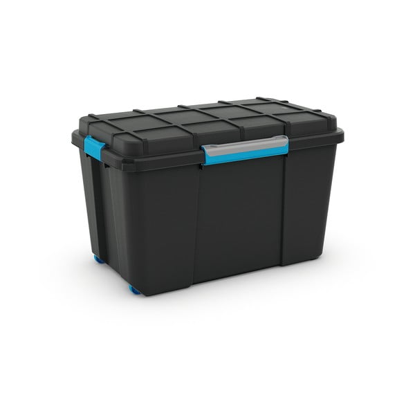 Iš plastiko daiktadėžė juodos spalvos su dangčiu 73,5x44,5x46 cm Scuba Box – KIS