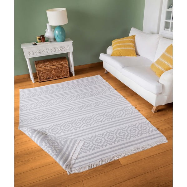 Pilkos ir baltos spalvos medvilninis Oyo home Duo, 80 x 150 cm-image-2