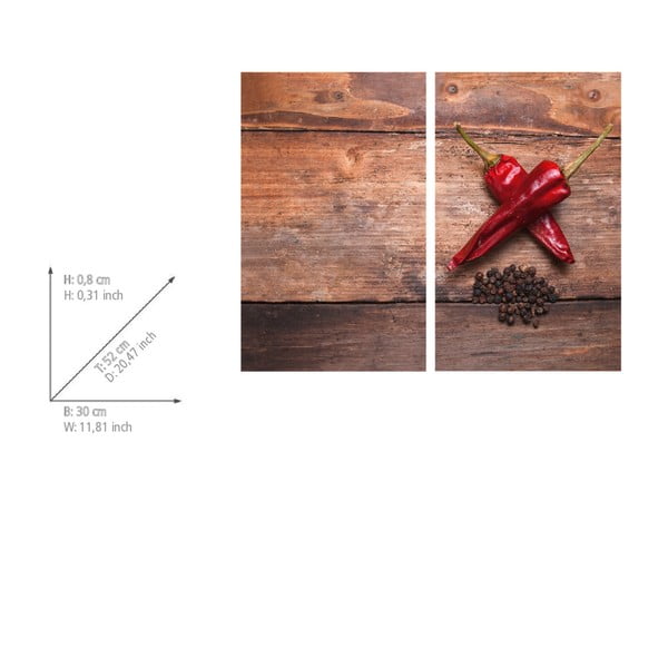 Viryklės dangčiai iš grūdinto stiklo, 2 vnt., 52x30 cm Pepper - Allstar-image-2