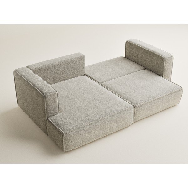 Smėlio spalvos sulankstoma/su sandėliavimo vieta kampinė sofa iš šenilinio audinio (su kairiuoju kampu/su gultu) Velto – Maison de Rêve-image-3