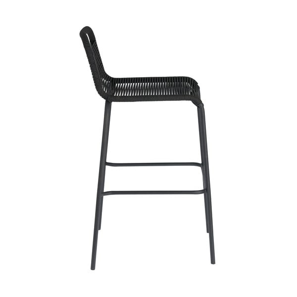 Juoda baro kėdė su plienine konstrukcija Kave Home Glenville, aukštis 74 cm-image-2