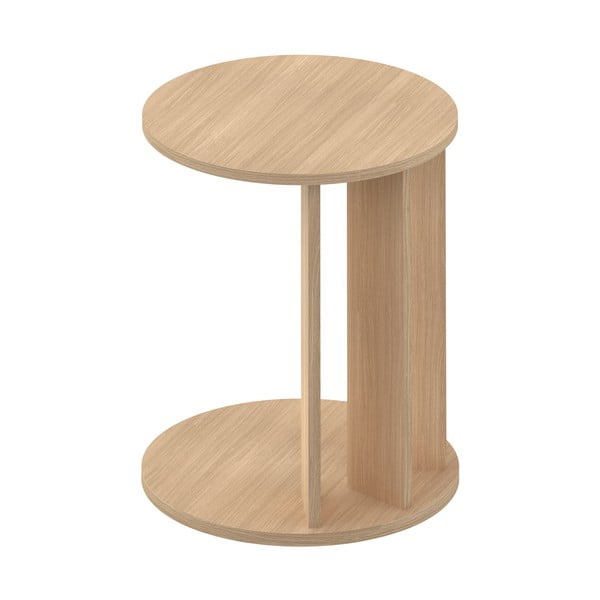 Apvalios formos šoninis stalas iš ąžuolo ø 50 cm Nora – TemaHome