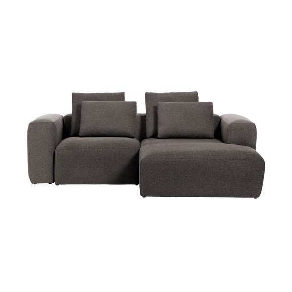 Tamsiai pilka kampinė sofa Kave Home Blok, dešinysis kampas-image-3