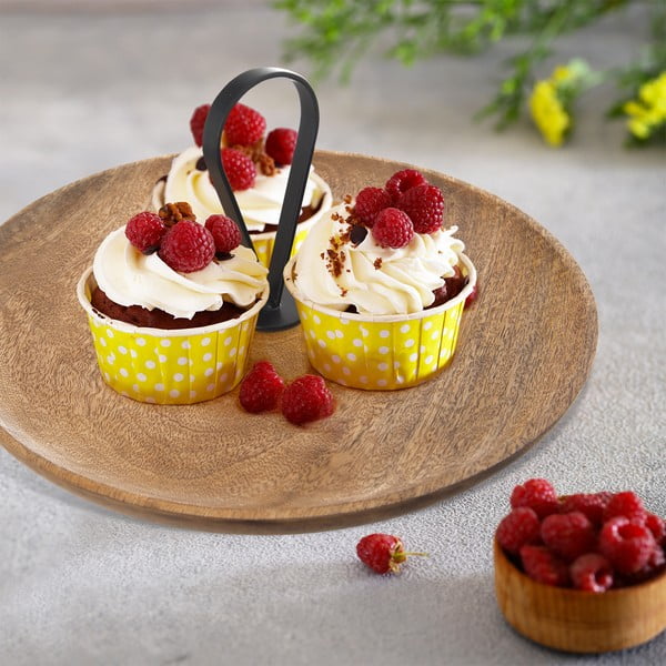 Iš medienos padėklas serviravimo padėklas ø 30 cm Mango – Orion-image-1