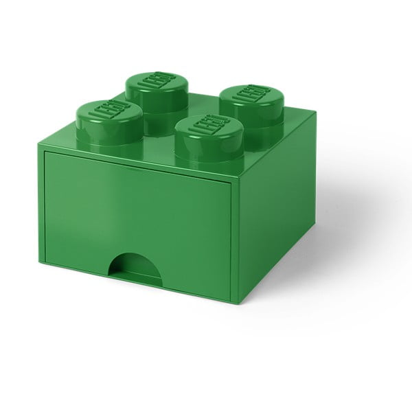Tamsiai žalia laikymo dėžė su LEGO® stalčiumi