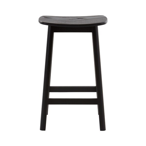 Juodos spalvos iš uosio masyvo baro taburetė (sėdynės aukštis 65 cm) Selene – Jotex-image-3