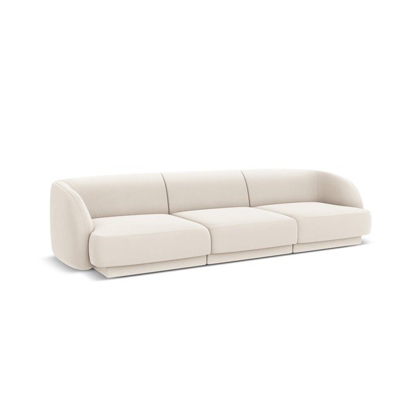 Smėlio spalvos aksominė sofa 259 cm Miley - Micadoni Home-image-2