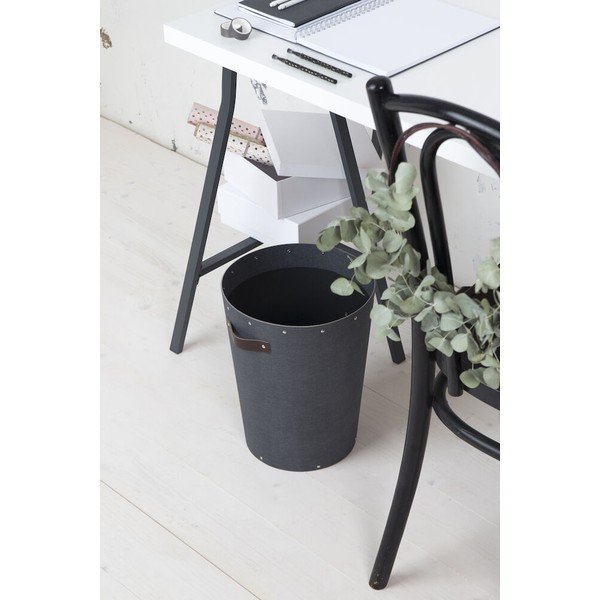 Juodos spalvos šiukšliadėžė biurui Aries Canvas Paper Laminate – Bigso-image-1