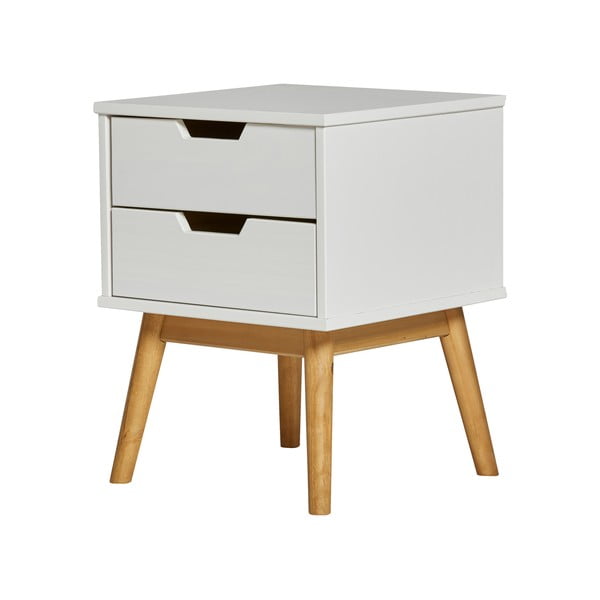 Baltas pušies masyvo naktinis staliukas Marckeric Baku-image-2