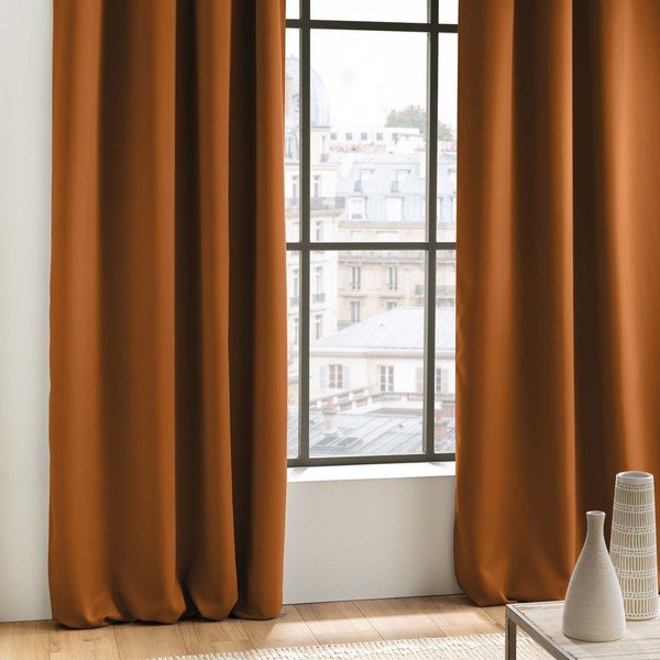 Terakotos spalvos visiškai užtemdo užuolaida 135x240 cm Occult – douceur d'intérieur-image-1