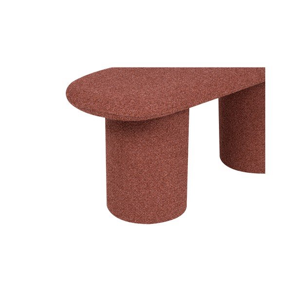 Raudonos plytų spalvos paminkštinto audinio suolas iš boucle Rull – noo.ma-image-2