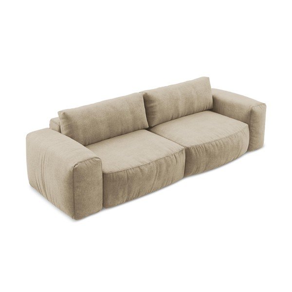 Šviesiai rudos spalvos sulankstoma sofa iš šenilinio audinio 275 cm Kuki – Makamii-image-3