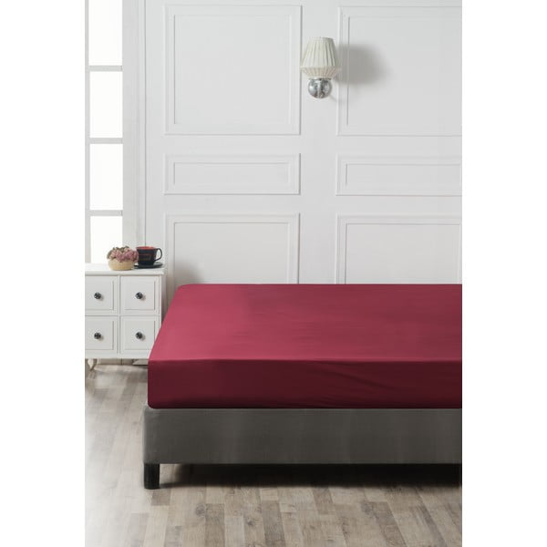 Raudona medvilninė paklodė 160x200 cm - Mijolnir-image-2