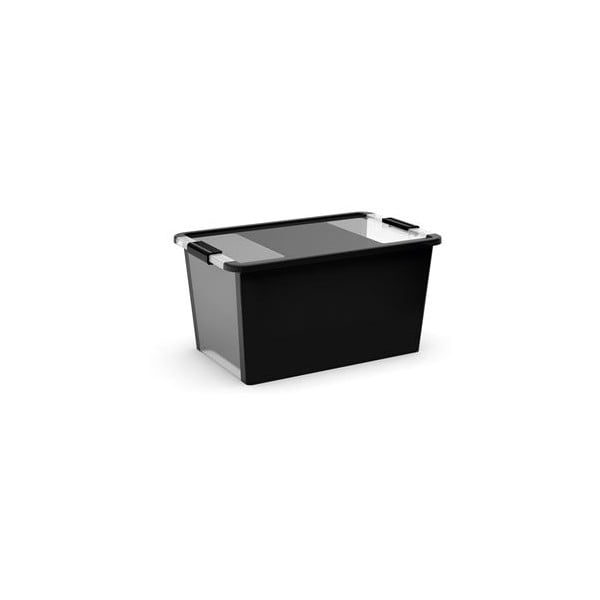 Juodos spalvos iš plastiko daiktadėžė su dangčiu 55x35x28 cm Bi-Box L – KIS