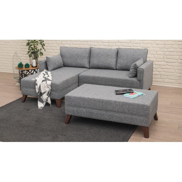 Kampinė sofa pilkos spalvos (su kairiuoju kampu) Bella – Balcab Home-image-3