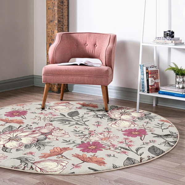 Skalbiamas/robotiniams dulkių siurbliams apvalios formos kilimas ø 80 cm Comfort – Mila Home-image-1