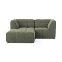 Žalios spalvos kampinė sofa iš boucle (su kairiuoju kampu/su gultu) Aloha – Makamii