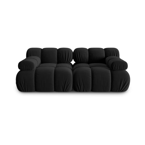Sofa juodos spalvos iš velveto 188 cm Bellis – Micadoni Home