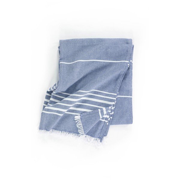 Mėlynos spalvos iš medvilnės antklodė ir pledas 150x200 cm Solene – Tiseco Home Studio