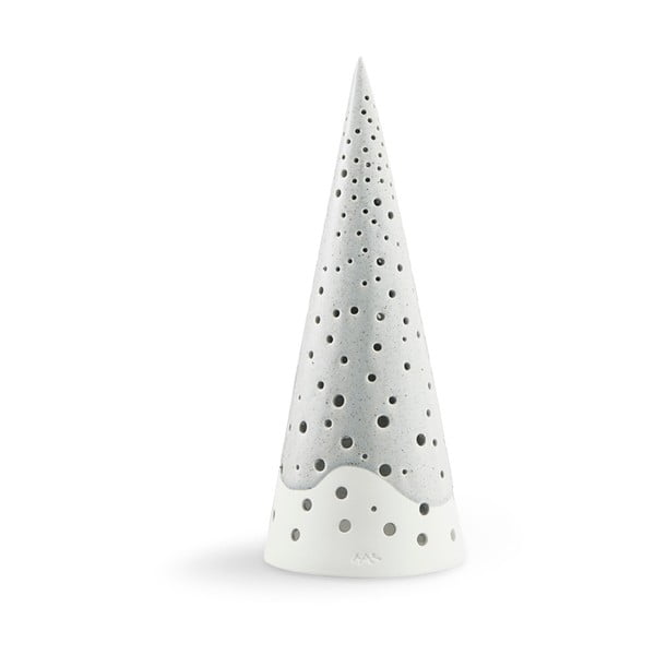 Pilko kaulinio porceliano kalėdinė žvakidė "Kähler Design Nobili", 25,5 cm aukščio