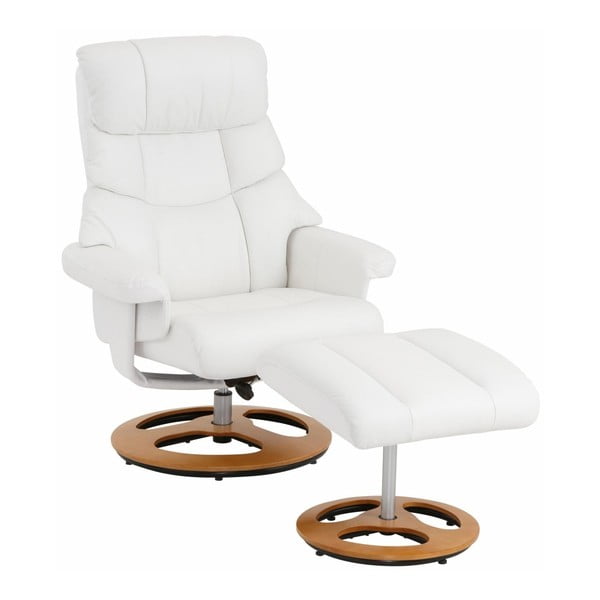 Baltos spalvos fotelio su otomanu komplektas "Støraa Tony-image-4