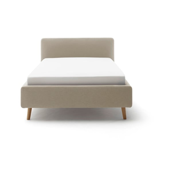 Šviesiai rudos spalvos viengulė lova audiniu dengta be grotelių 120x200 cm Mattis – Meise Möbel-image-4
