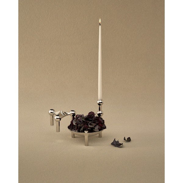Blizgios sidabrinės spalvos iš metalo vaza (aukštis 10 cm) Nagel – STOFF Nagel-image-2