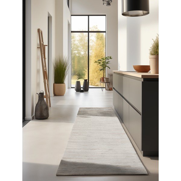 Apverčiamas/rankų darbo šviesios natūralios spalvos iš džiuto mišinio kilimas 80x200 cm Dhaka – Hanse Home-image-1