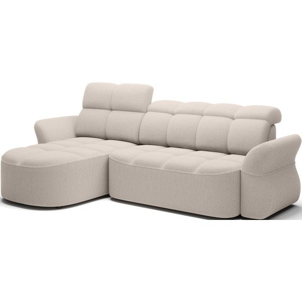 Smėlio spalvos iš boucle sulankstoma/su sandėliavimo vieta kampinė sofa (su kairiuoju kampu/su gultu) Beneth – ELTAP-image-2