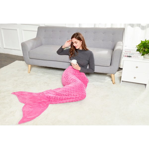 Rožinė mikropluošto antklodė DecoKing Siren, 190 cm