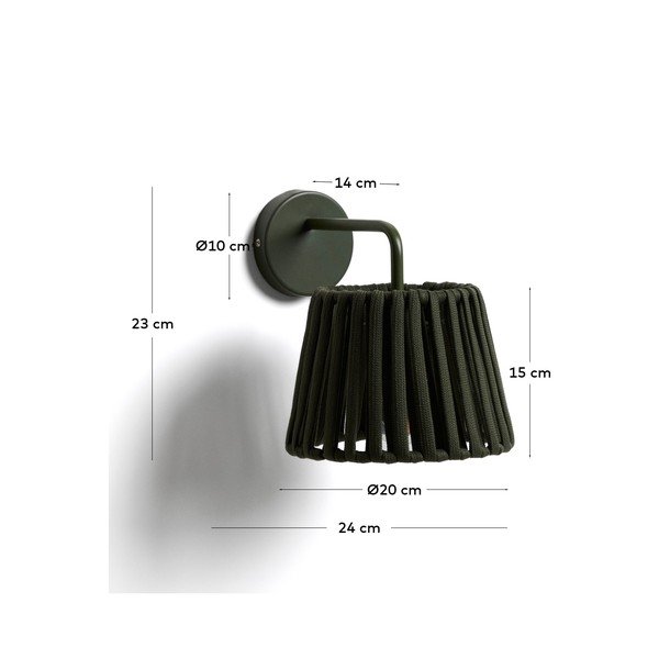 Sieninis lauko šviestuvas LED saulės baterijos (aukštis 23 cm) Aldet – Kave Home-image-4
