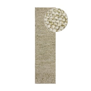 Rankų darbo iš vilnos mišinio kilimas khaki spalvos 60x230 cm Minerals – Flair Rugs
