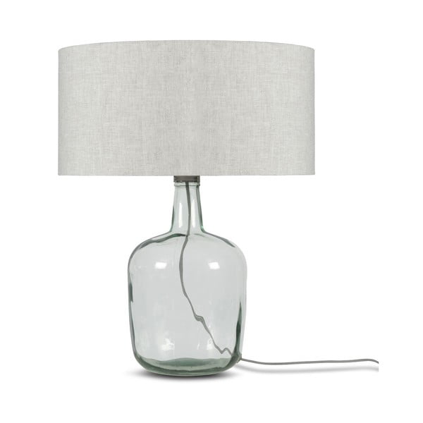 Stalo lempa su šviesiai smėlio spalvos atspalviu ir perdirbto stiklo struktūra Good&Mojo Murano, ⌀ 47 cm
