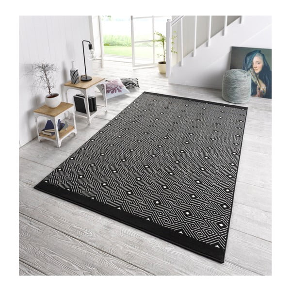 Juodas kilimas "Zala Living Quadrangle", 200 x 290 cm-image-2