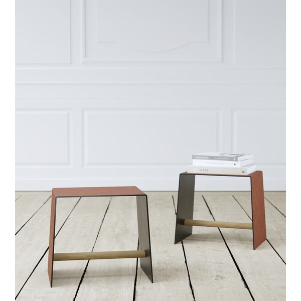 Konjako rudos spalvos iš metalo taburetė Bull – LIND DNA-image-1