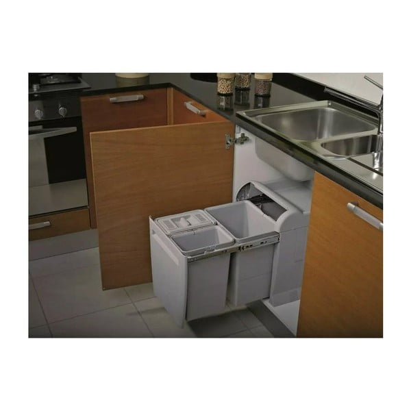 Plastikinė šiukšliadėžė rūšiuotoms atliekoms/įmontuota 12 + 8 + 8 l City - Elletipi-image-1