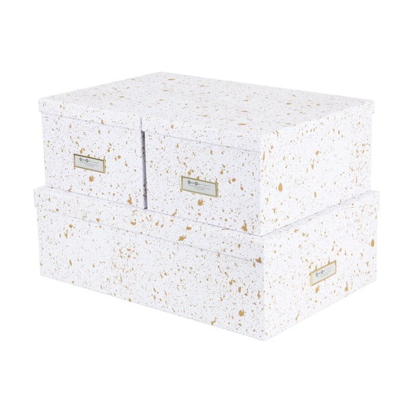3 aukso baltos spalvos daiktadėžių rinkinys Bigso Box of Sweden Inge