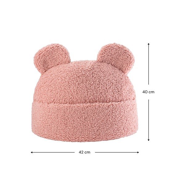 Rožinės spalvos iš boucle vaikiška sofos pagalvėlė Teddy Pouch – Wigiwama-image-2