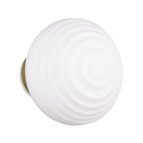 Baltos spalvos iš stiklo sieninė lempa LED USB ø 15,5 cm Earl – Reality