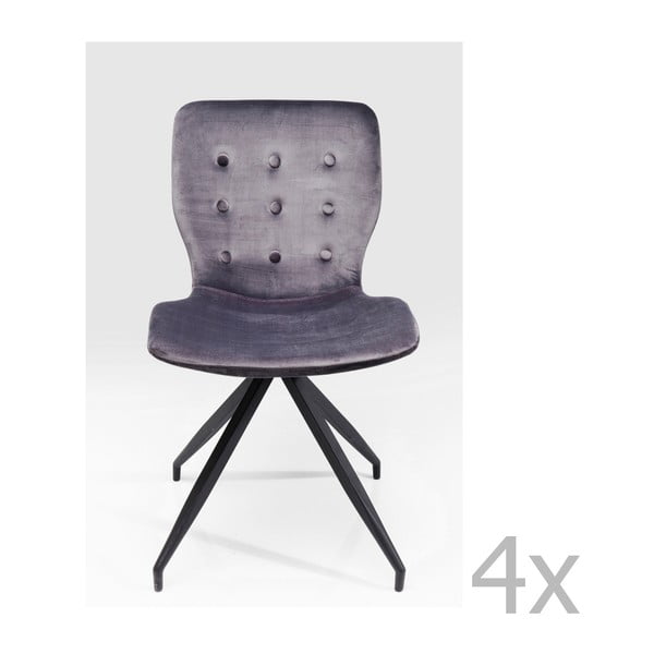 4 pilkų valgomojo kėdžių rinkinys "Kare Design Butterfly