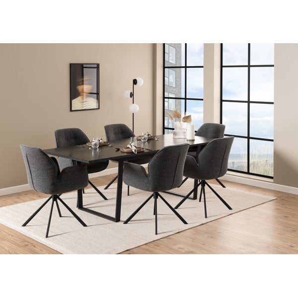 Tamsiai pilkos spalvos iš audinio valgomojo kėdė Aura – Actona-image-3